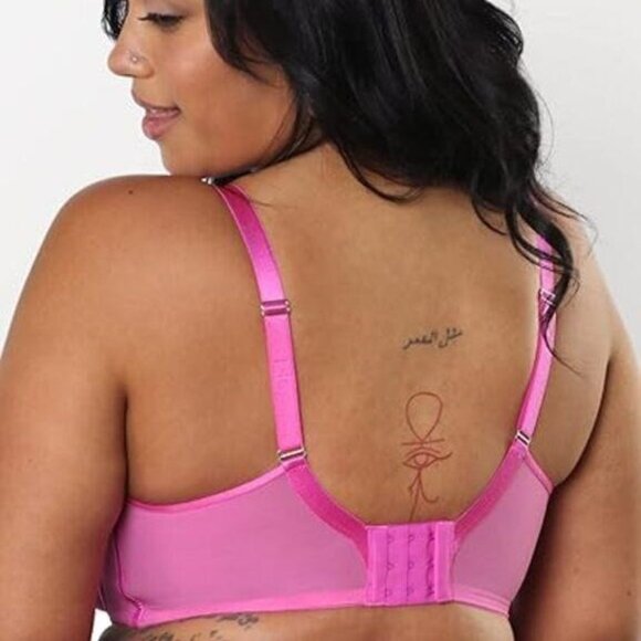 NWT 42L Curvy Couture Sheer Mesh Full Coverage Unlined Underwire Bra - Picture 2 of 2